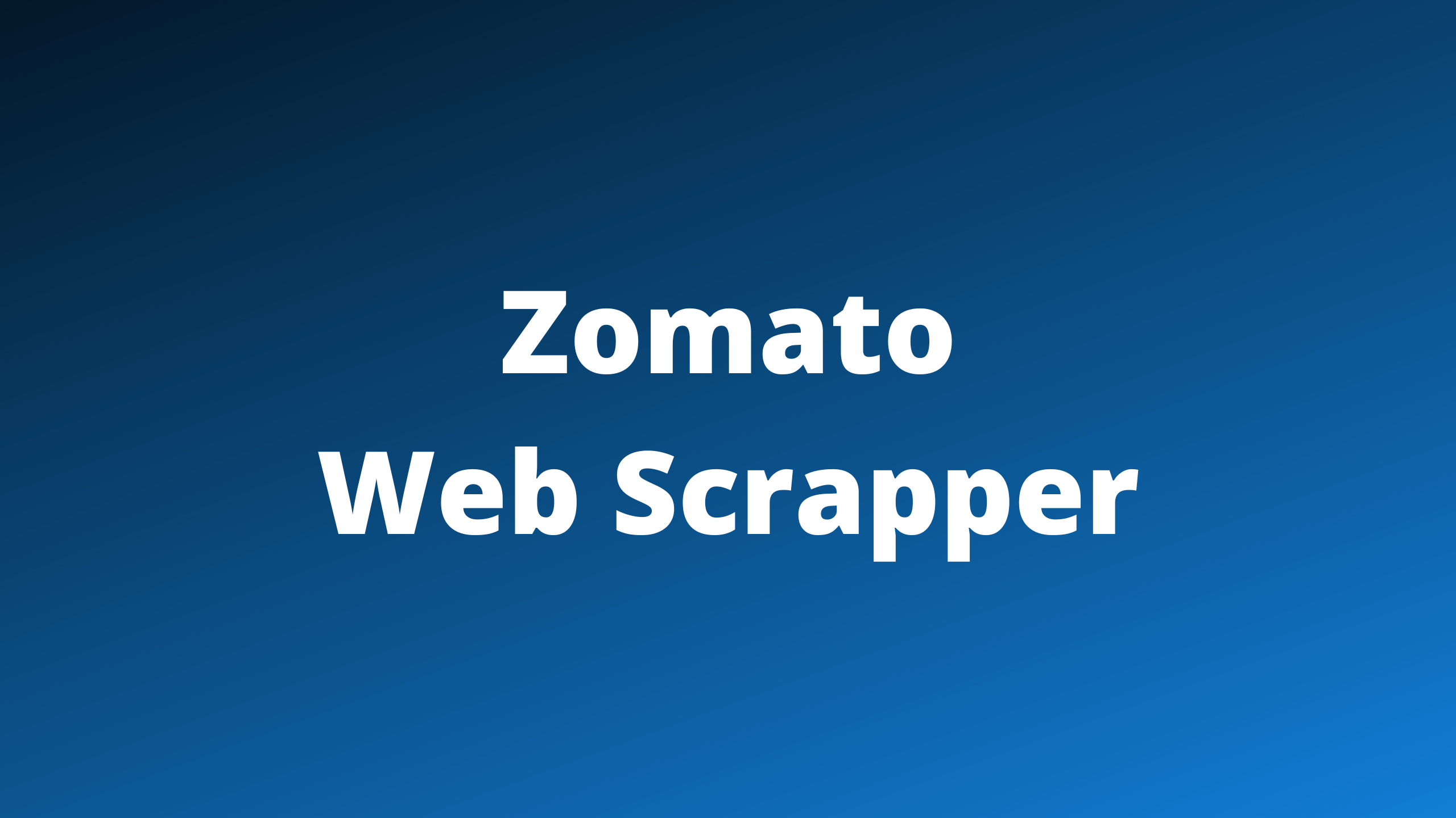 Zomato web scrapper, (Web App)